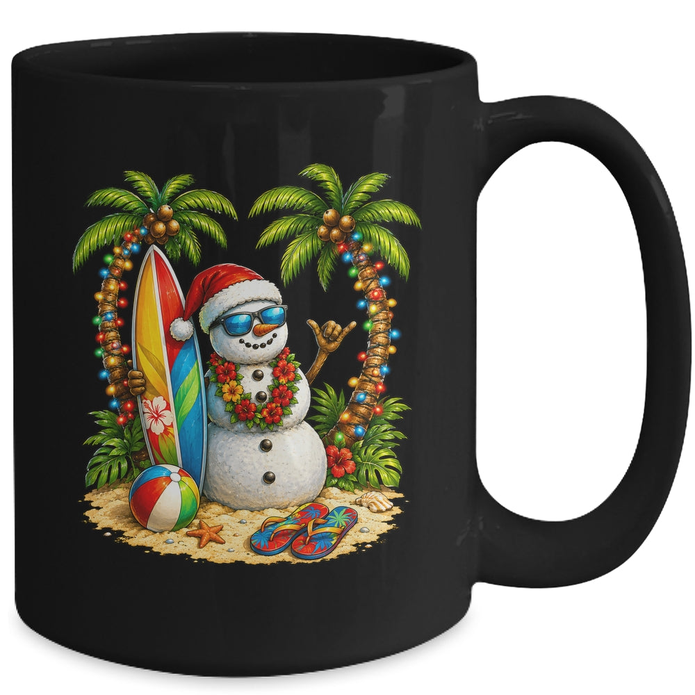 Xmas In June Santa Snowman Beach Summer Christmas In July Mug | siriusteestore