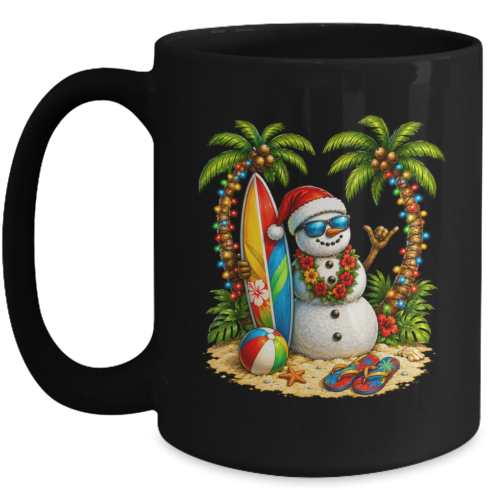 Xmas In June Santa Snowman Beach Summer Christmas In July Mug | siriusteestore