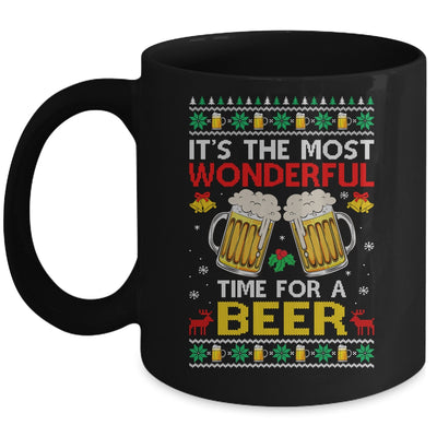 Xmas Wonderful Time For A Beer Ugly Christmas Funny Mug | siriusteestore