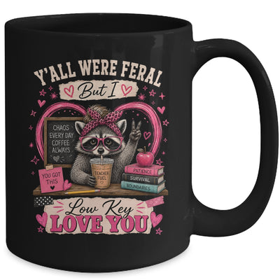Y'All Were Feral But I Low Key Love You Raccoon Iced Coffee Mug | siriusteestore