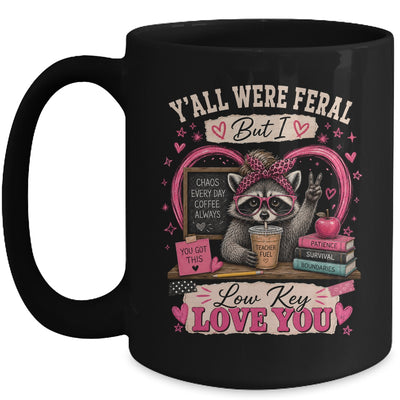 Y'All Were Feral But I Low Key Love You Raccoon Iced Coffee Mug | siriusteestore