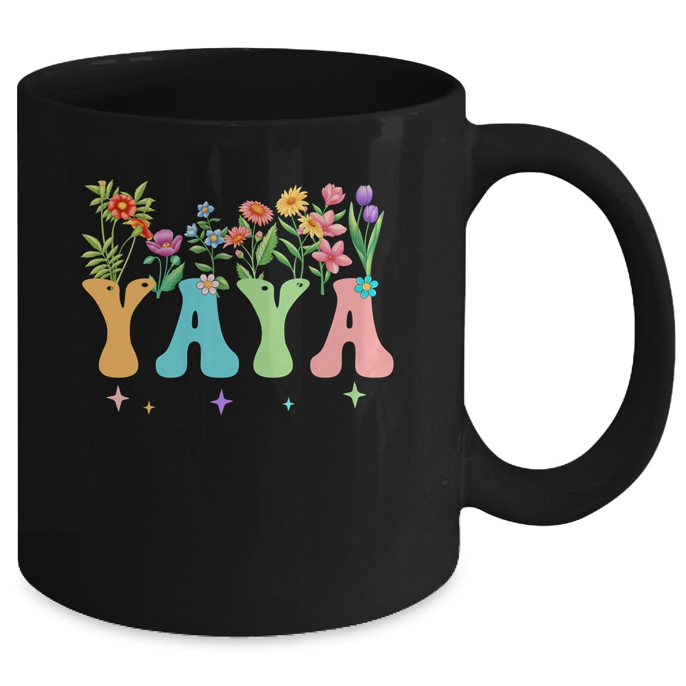 Yaya Women Wildflower Floral Design Yaya Mothers Day Mug | siriusteestore