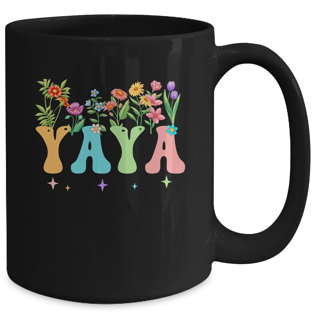 Yaya Women Wildflower Floral Design Yaya Mothers Day Mug | siriusteestore