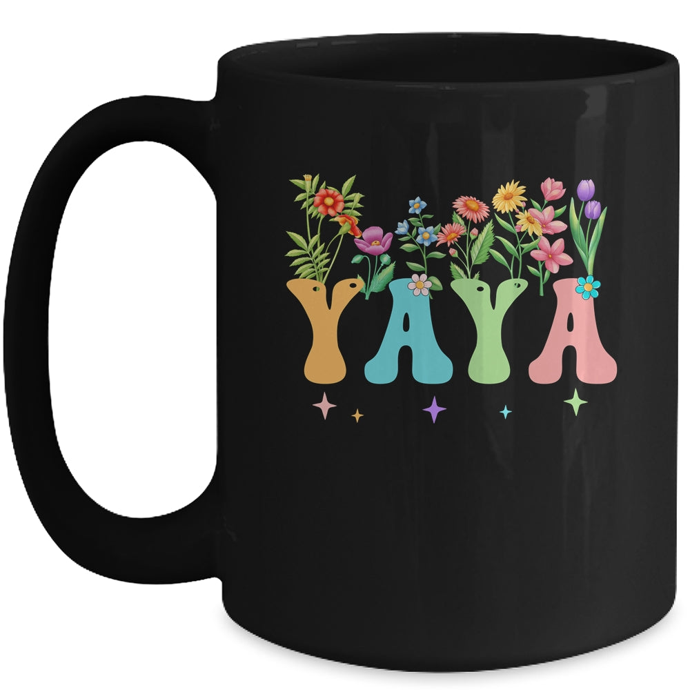 Yaya Women Wildflower Floral Design Yaya Mothers Day Mug | siriusteestore