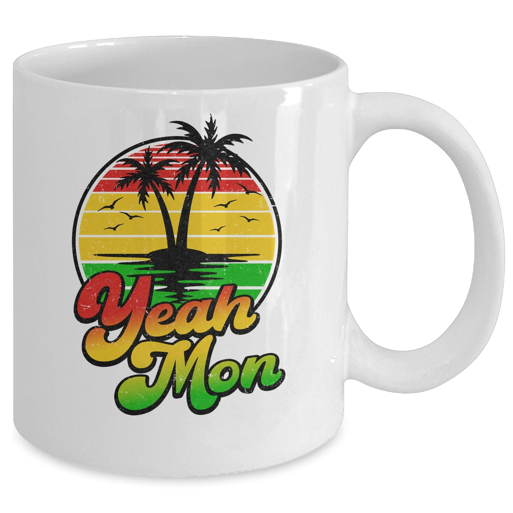 Yeah Mon Vintage Jamaica Summer Vacation Jamaican Retro Mug | siriusteestore
