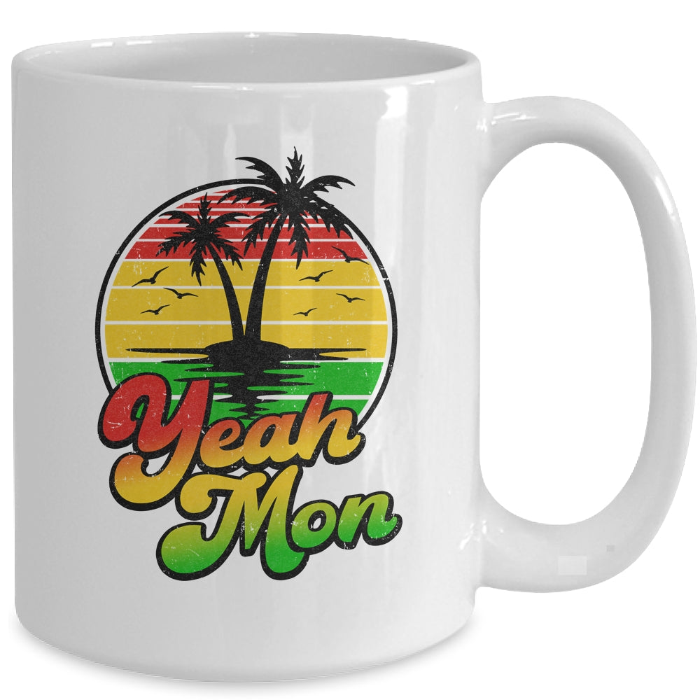 Yeah Mon Vintage Jamaica Summer Vacation Jamaican Retro Mug | siriusteestore