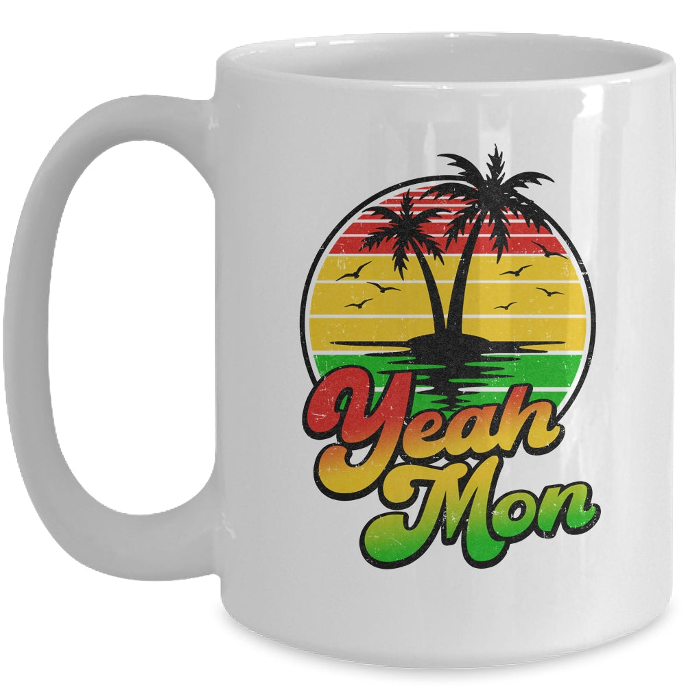 Yeah Mon Vintage Jamaica Summer Vacation Jamaican Retro Mug | siriusteestore