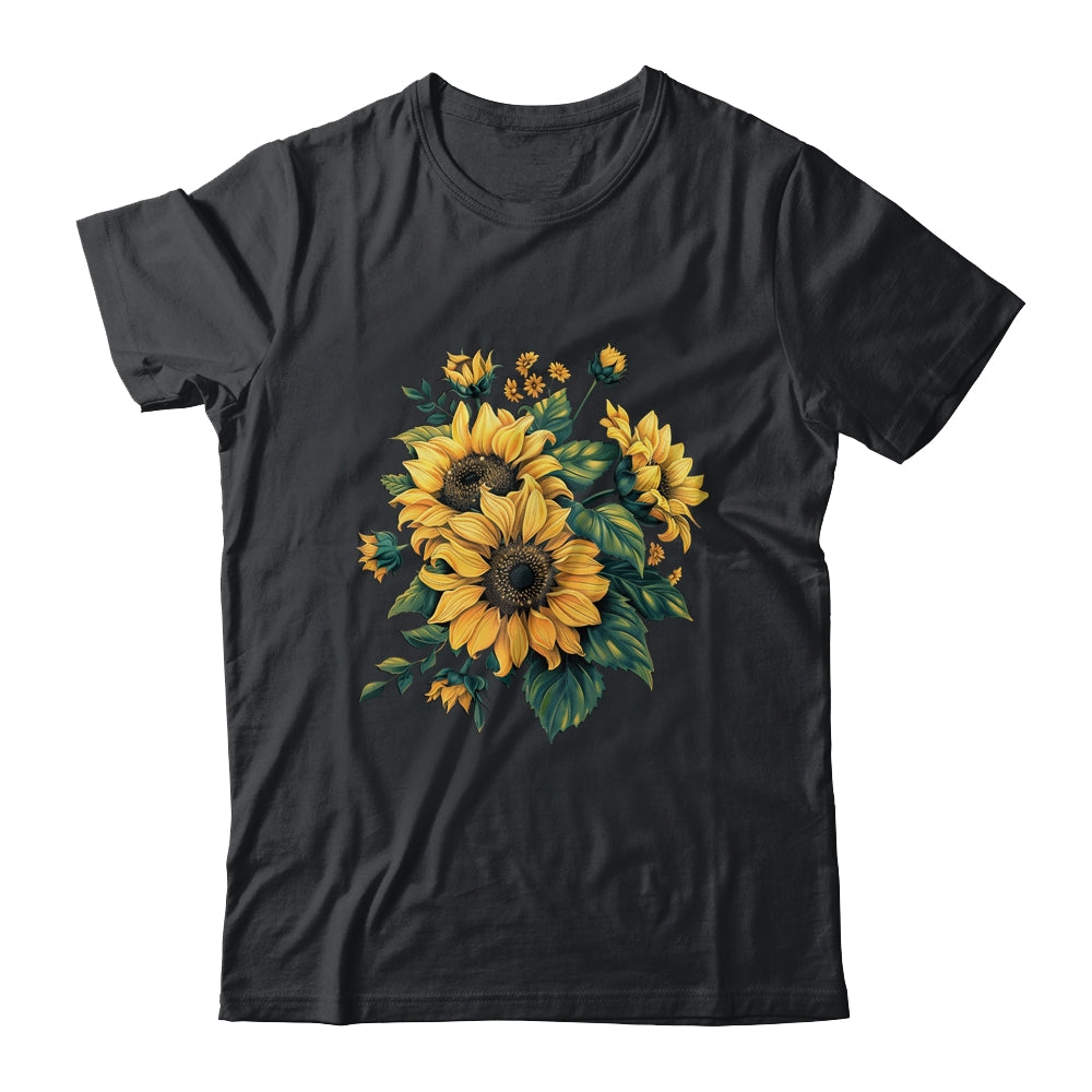 Yellow Sunflowers Cute Summer Flowers Floral Positivity Shirt & Tank Top | siriusteestore