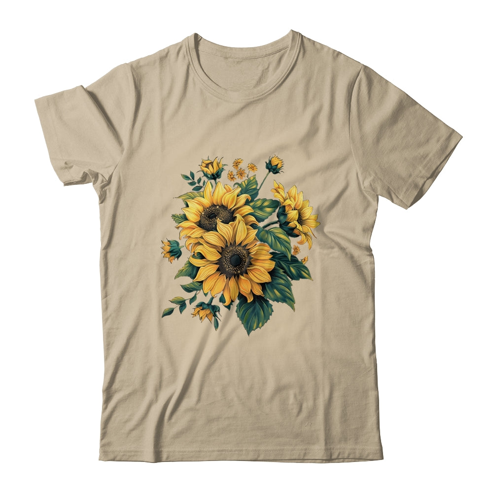 Yellow Sunflowers Cute Summer Flowers Floral Positivity Shirt & Tank Top | siriusteestore