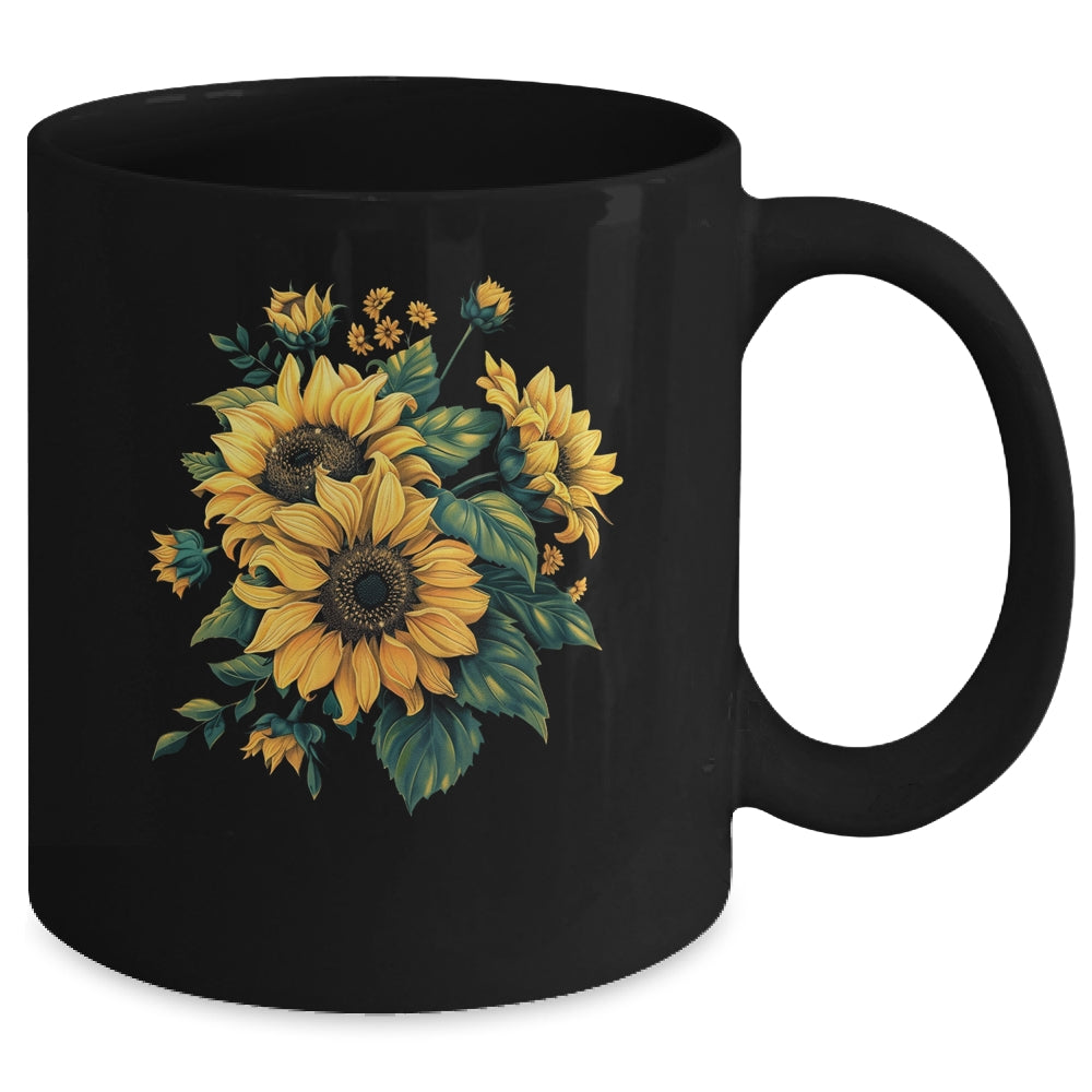 Yellow Sunflowers Cute Summer Flowers Floral Positivity Mug | siriusteestore