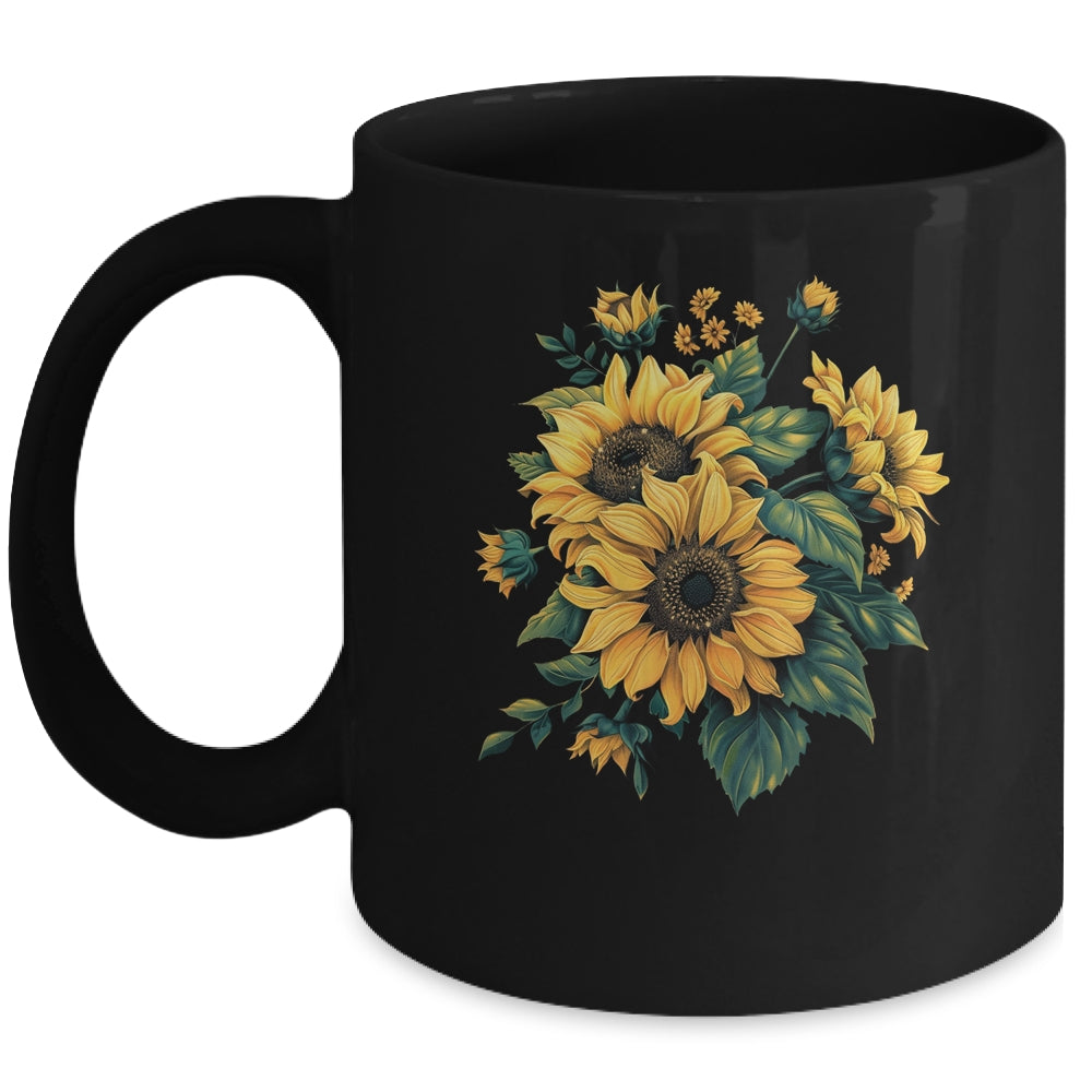 Yellow Sunflowers Cute Summer Flowers Floral Positivity Mug | siriusteestore
