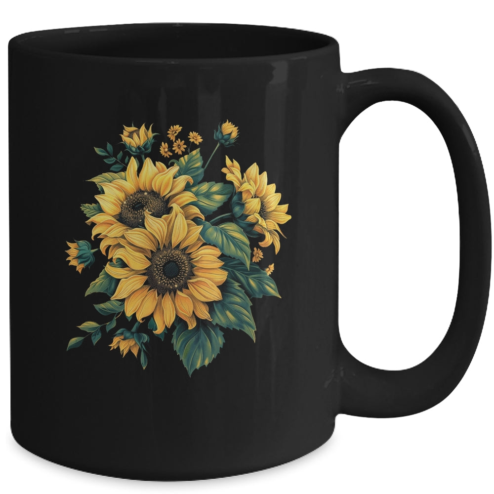 Yellow Sunflowers Cute Summer Flowers Floral Positivity Mug | siriusteestore