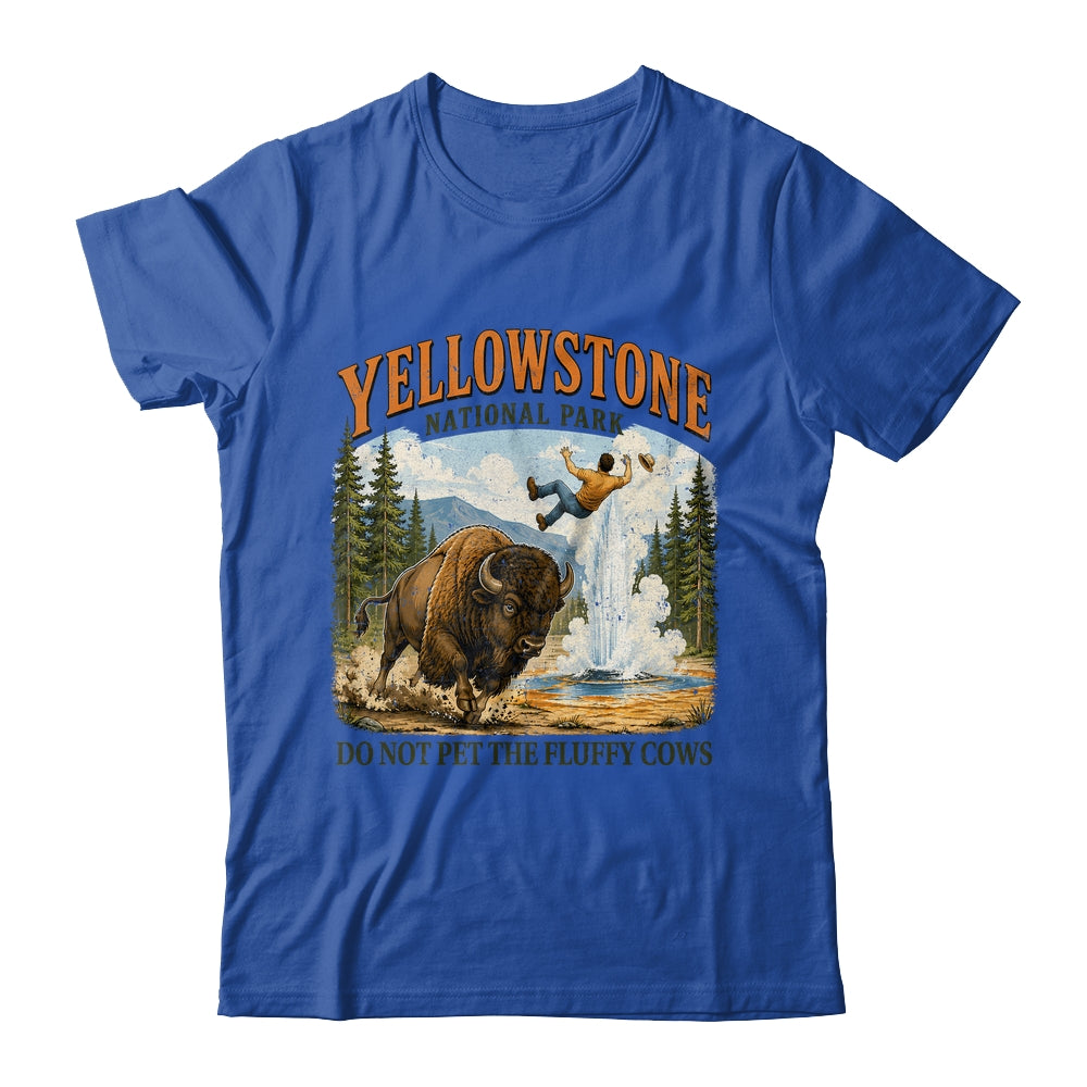 Yellowstone Do Not Pet The Fluffy Cows Vintage Bison Funny Shirt & Tank Top | siriusteestore