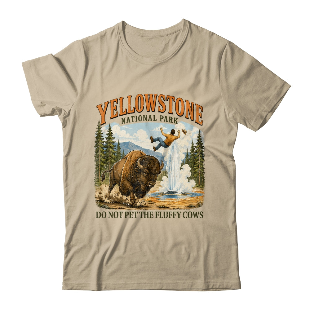 Yellowstone Do Not Pet The Fluffy Cows Vintage Bison Funny Shirt & Tank Top | siriusteestore
