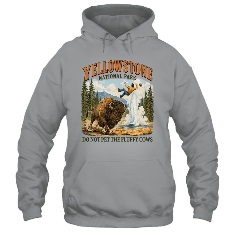 Yellowstone Do Not Pet The Fluffy Cows Vintage Bison Funny Shirt & Tank Top | siriusteestore