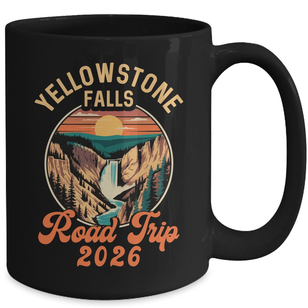 Yellowstone Falls Road Trip 2026 Summer Vacation Family Mug | siriusteestore