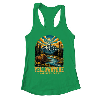 Yellowstone National Park Bison Sunset Mountain Adventure Shirt & Tank Top | siriusteestore