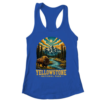 Yellowstone National Park Bison Sunset Mountain Adventure Shirt & Tank Top | siriusteestore
