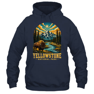 Yellowstone National Park Bison Sunset Mountain Adventure Shirt & Tank Top | siriusteestore