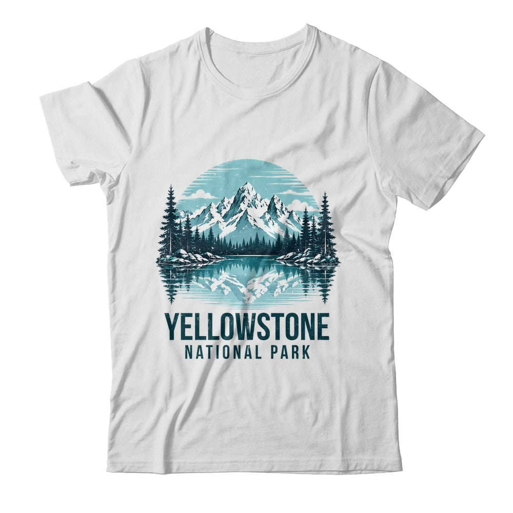 Yellowstone National Park Retro Mountain Lake Outdoor Hiking Shirt & Tank Top | siriusteestore