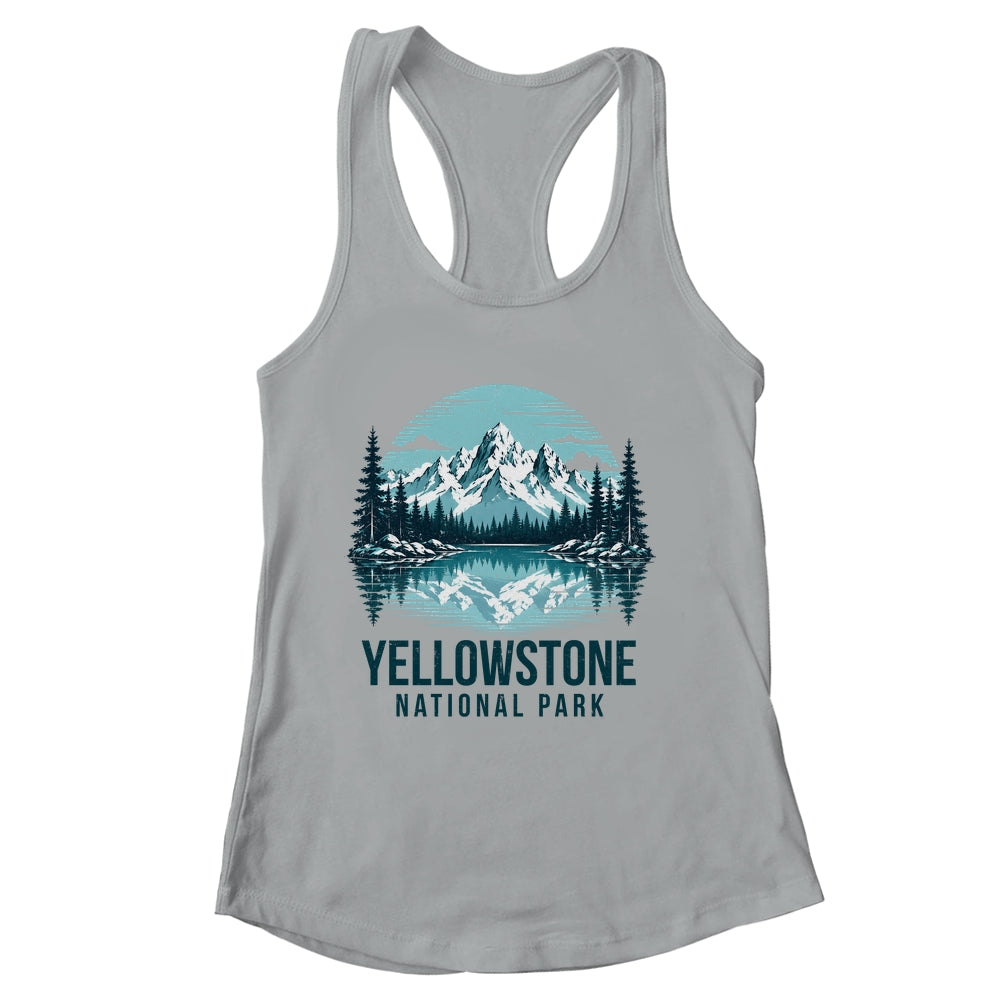 Yellowstone National Park Retro Mountain Lake Outdoor Hiking Shirt & Tank Top | siriusteestore