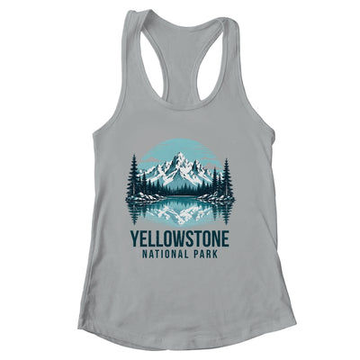 Yellowstone National Park Retro Mountain Lake Outdoor Hiking Shirt & Tank Top | siriusteestore