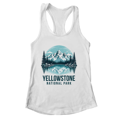 Yellowstone National Park Retro Mountain Lake Outdoor Hiking Shirt & Tank Top | siriusteestore