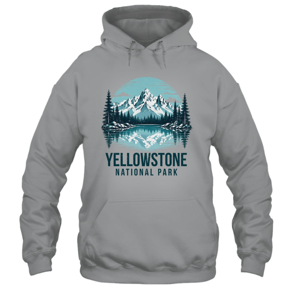 Yellowstone National Park Retro Mountain Lake Outdoor Hiking Shirt & Tank Top | siriusteestore