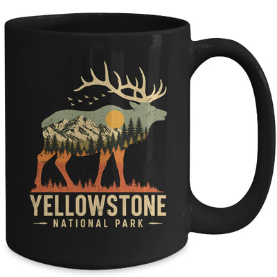 Yellowstone National Park Retro Outdoor Vintage Mountain Elk Mug | siriusteestore