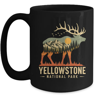 Yellowstone National Park Retro Outdoor Vintage Mountain Elk Mug | siriusteestore