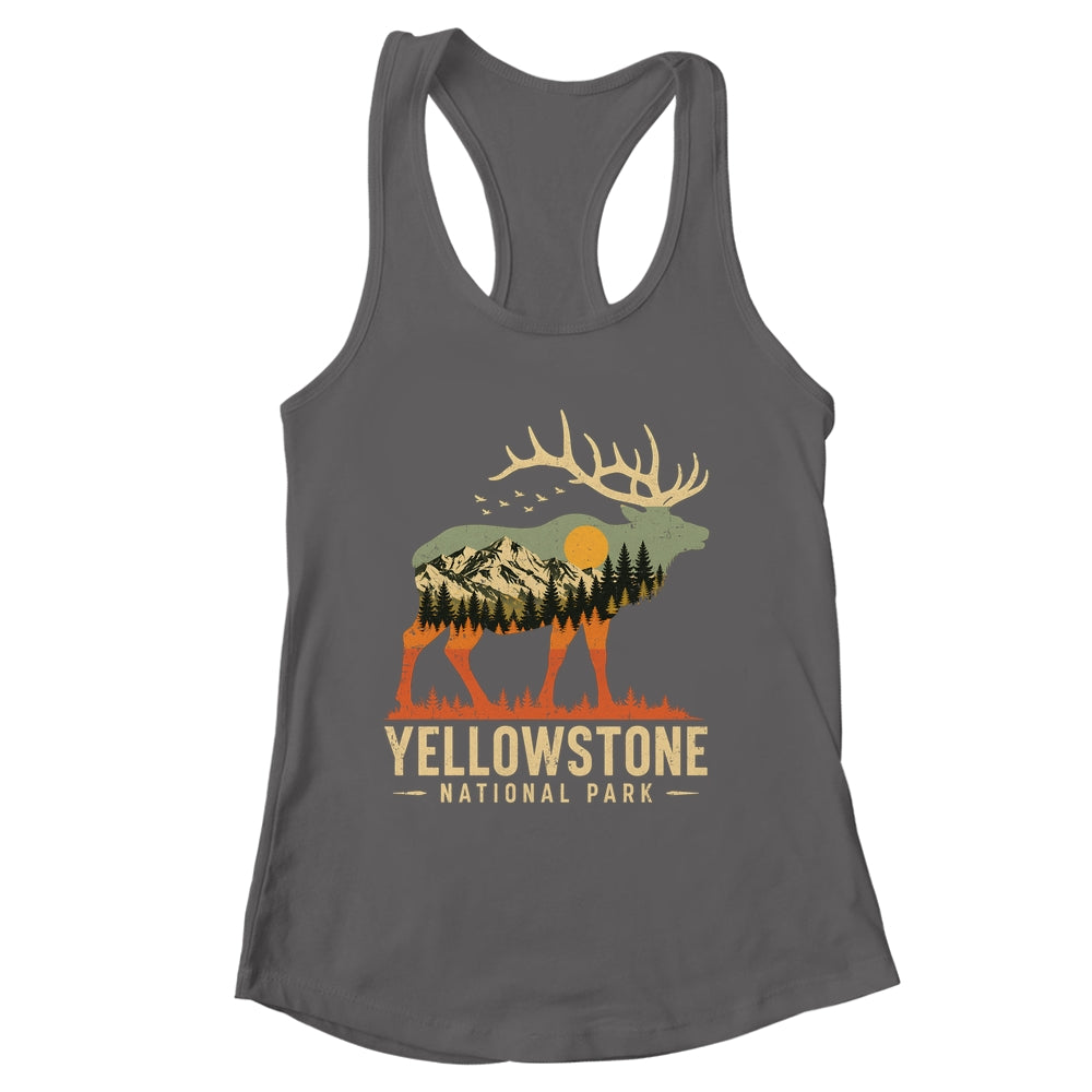 Yellowstone National Park Retro Outdoor Vintage Mountain Elk Shirt & Tank Top | siriusteestore