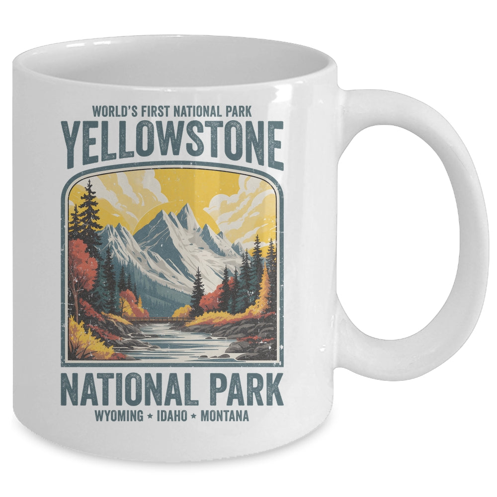 Yellowstone National Park Vintage Hiking Camping Nature Mug | siriusteestore