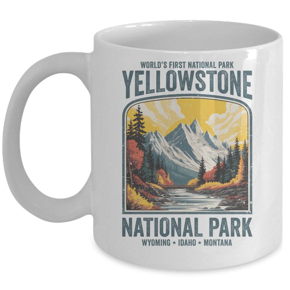 Yellowstone National Park Vintage Hiking Camping Nature Mug | siriusteestore