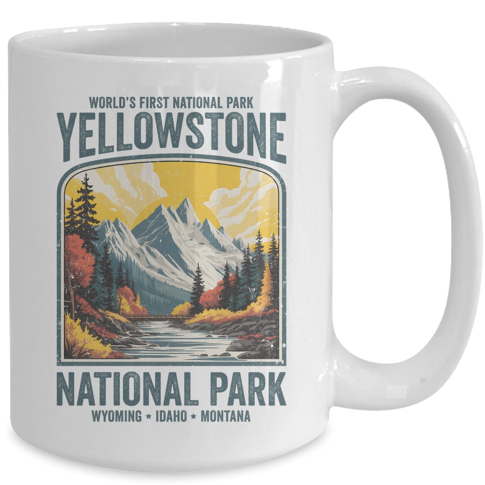 Yellowstone National Park Vintage Hiking Camping Nature Mug | siriusteestore