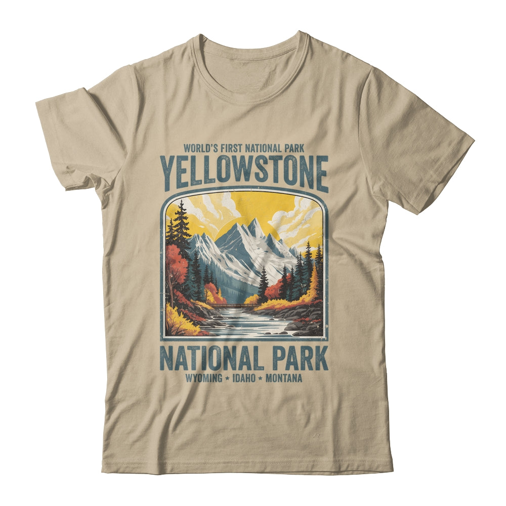 Yellowstone National Park Vintage Hiking Camping Nature Shirt & Tank Top | siriusteestore
