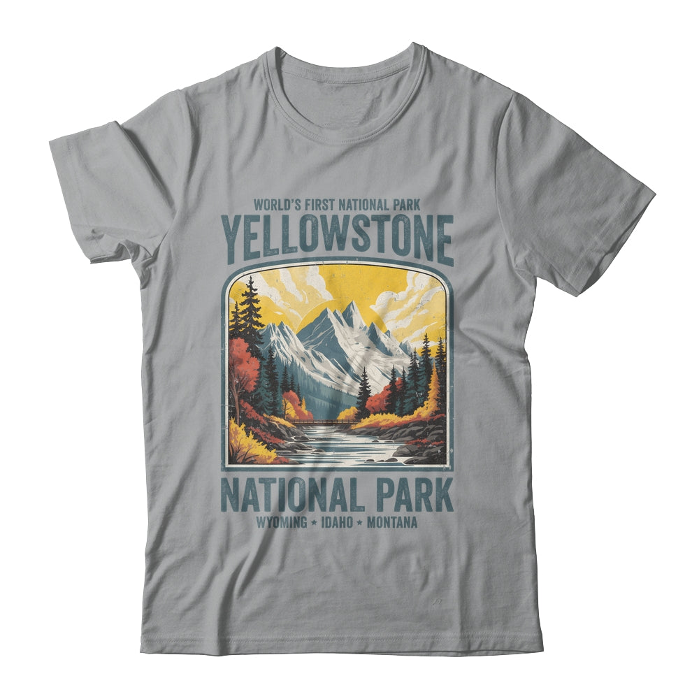 Yellowstone National Park Vintage Hiking Camping Nature Shirt & Tank Top | siriusteestore