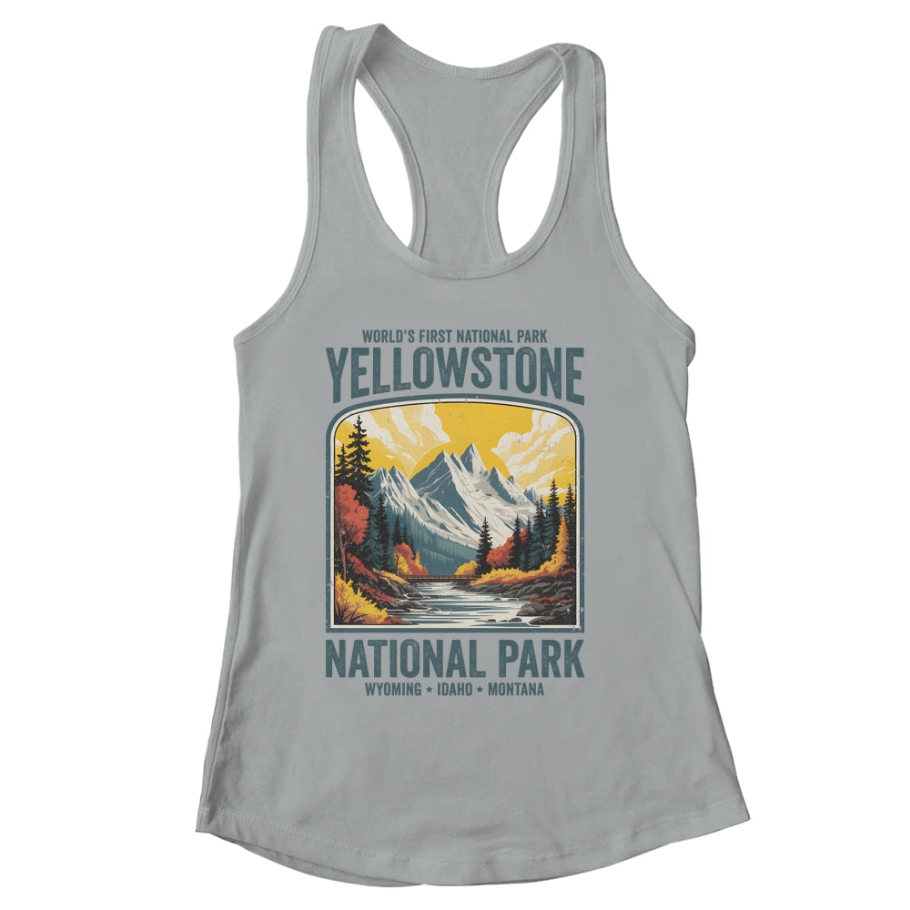 Yellowstone National Park Vintage Hiking Camping Nature Shirt & Tank Top | siriusteestore