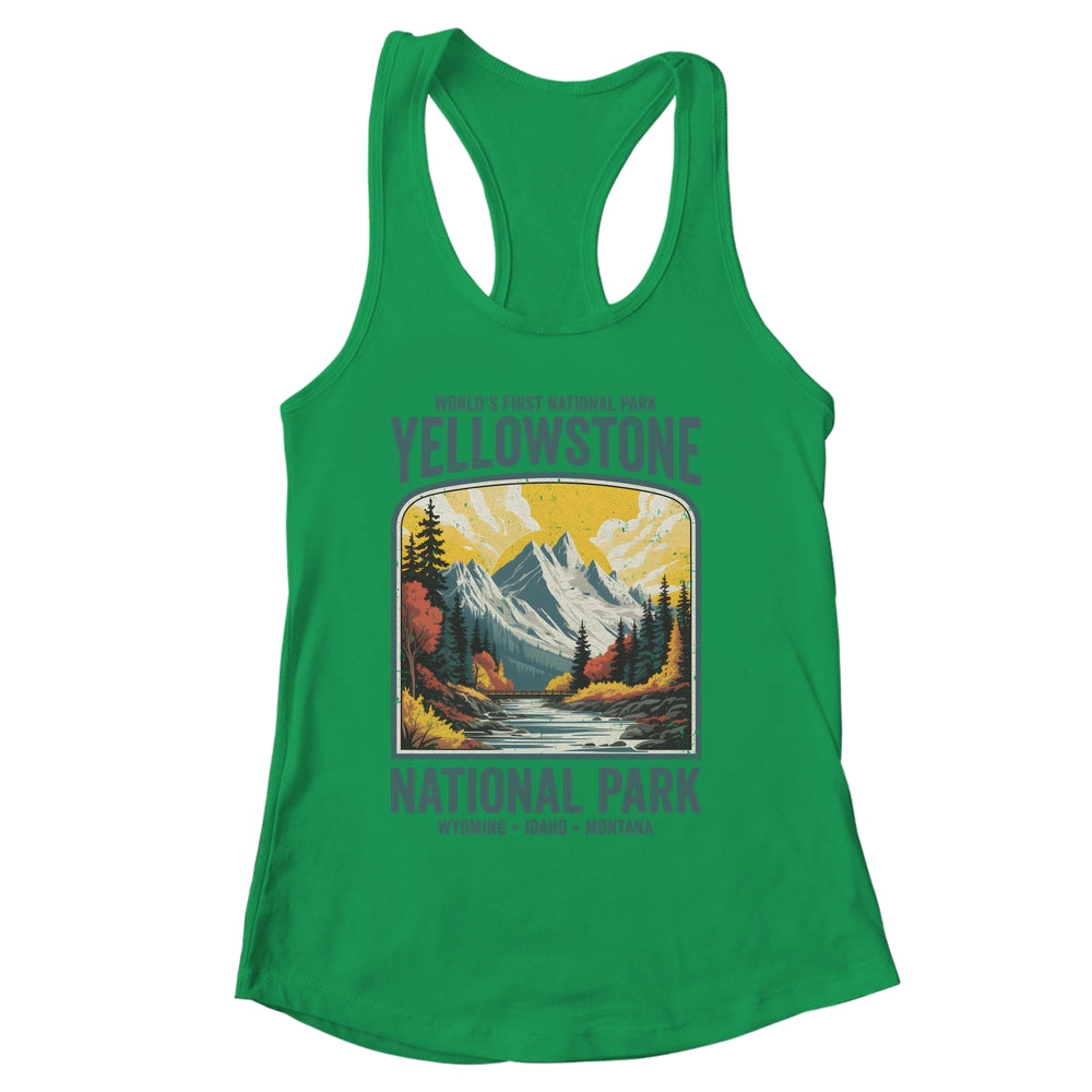 Yellowstone National Park Vintage Hiking Camping Nature Shirt & Tank Top | siriusteestore