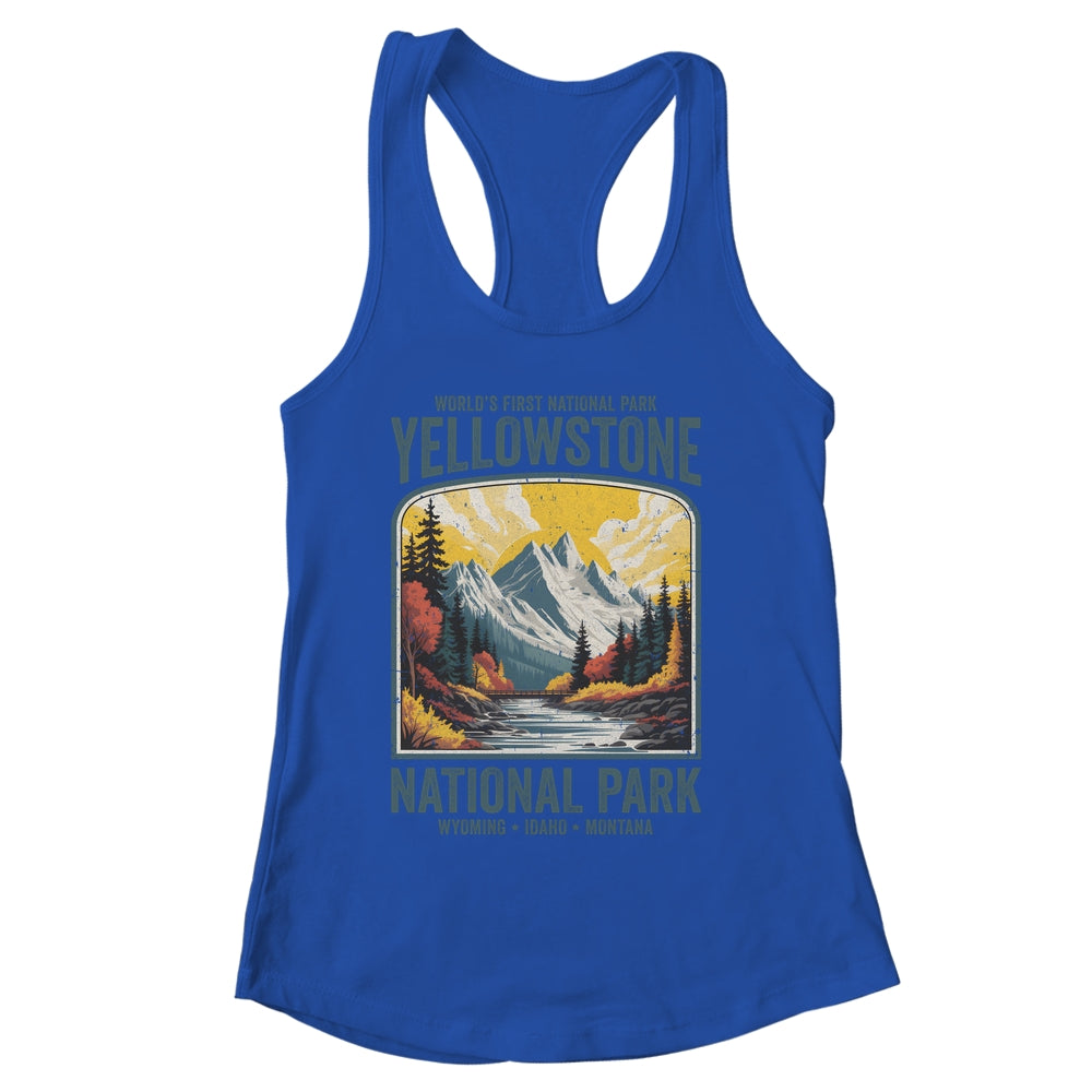 Yellowstone National Park Vintage Hiking Camping Nature Shirt & Tank Top | siriusteestore
