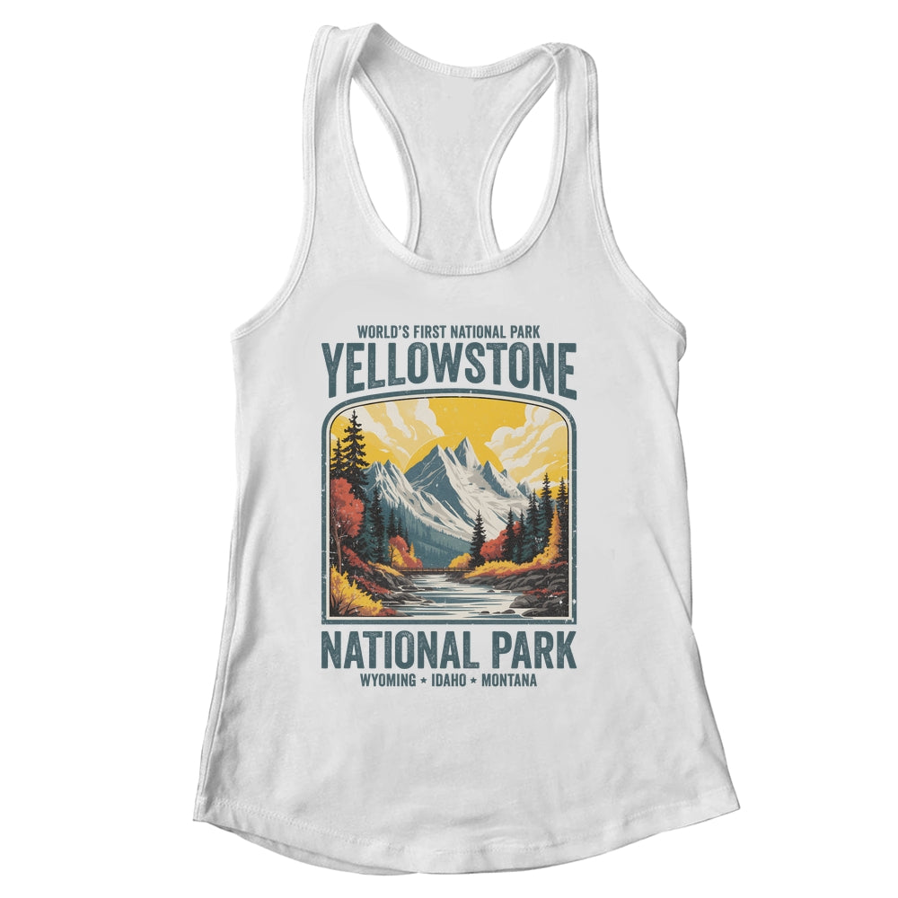 Yellowstone National Park Vintage Hiking Camping Nature Shirt & Tank Top | siriusteestore