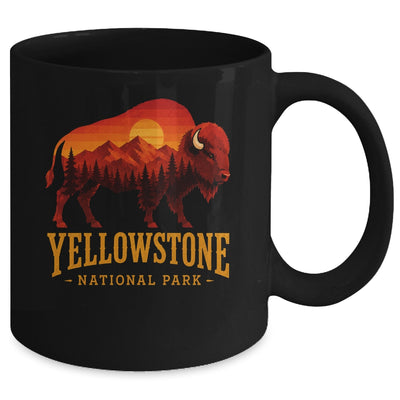 Yellowstone National Park Wyoming Retro Bison Sunset Vintage Mug | siriusteestore