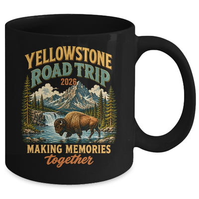 Yellowstone Road Trip 2026 Bison Waterfall Family Memories Mug | siriusteestore