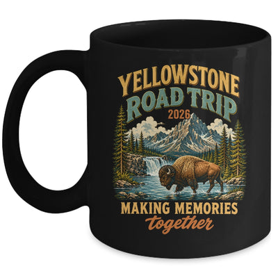 Yellowstone Road Trip 2026 Bison Waterfall Family Memories Mug | siriusteestore