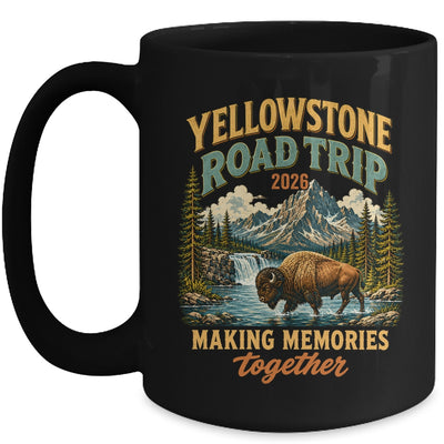 Yellowstone Road Trip 2026 Bison Waterfall Family Memories Mug | siriusteestore