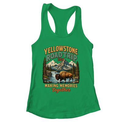 Yellowstone Road Trip 2026 Bison Waterfall Family Memories Shirt & Tank Top | siriusteestore