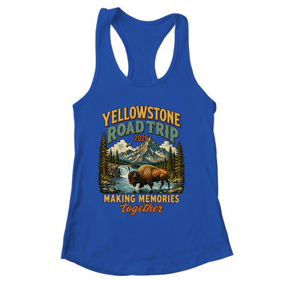 Yellowstone Road Trip 2026 Bison Waterfall Family Memories Shirt & Tank Top | siriusteestore