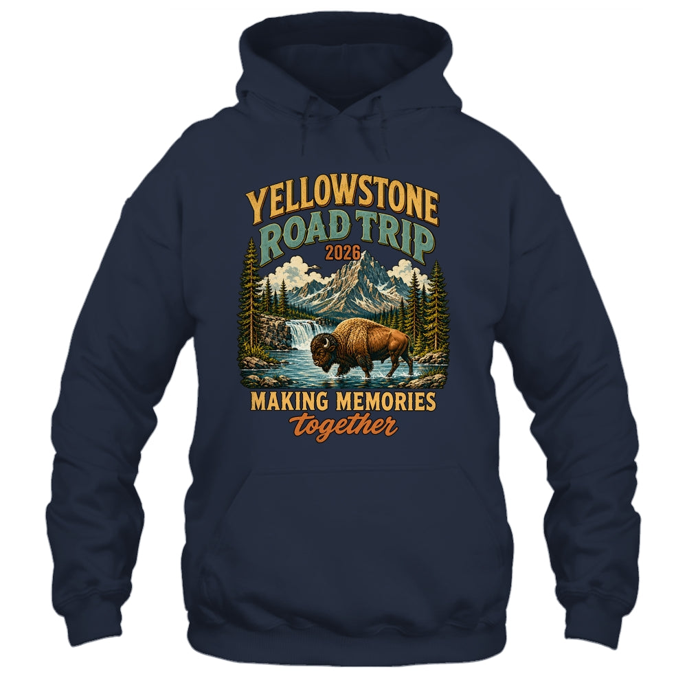 Yellowstone Road Trip 2026 Bison Waterfall Family Memories Shirt & Tank Top | siriusteestore