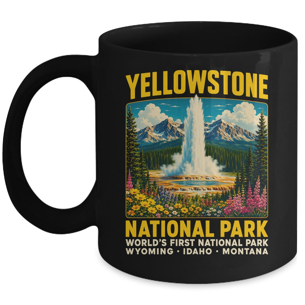 Yellowstone Road Trip 2026 National Park Retro Travel Art Mug | siriusteestore