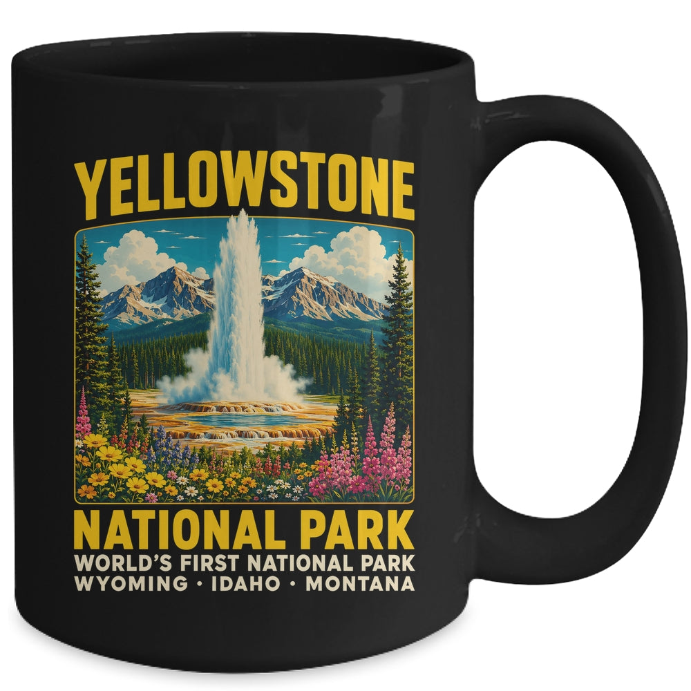 Yellowstone Road Trip 2026 National Park Retro Travel Art Mug | siriusteestore