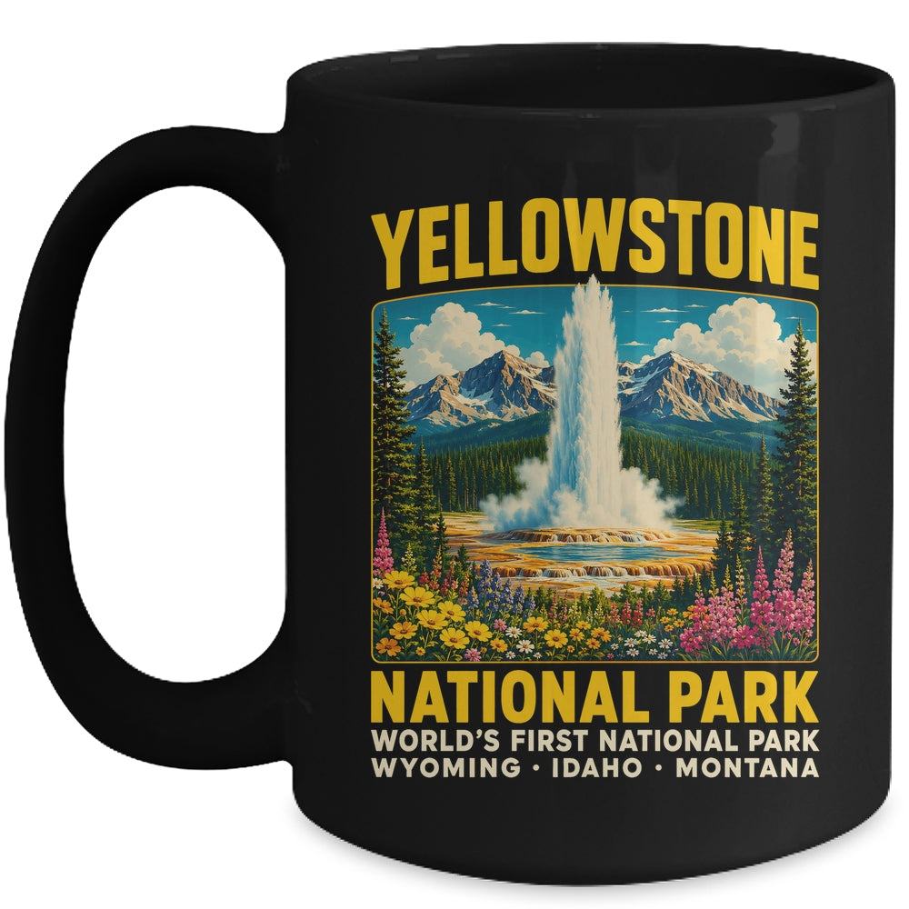 Yellowstone Road Trip 2026 National Park Retro Travel Art Mug | siriusteestore